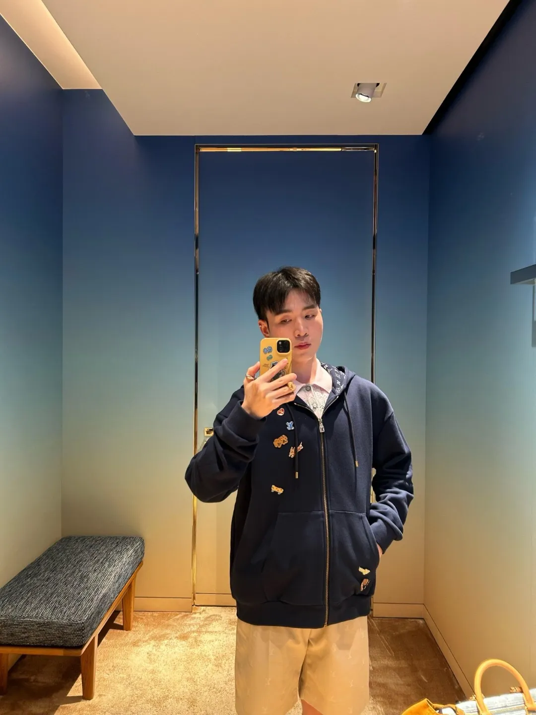 Louis Vuitton/Louis Vuitton Childlike Hardware CVD zipper hooded sweatshirt jacket